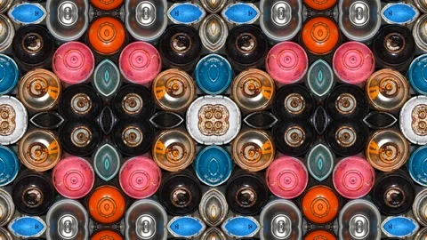 Poly Art Kaleidoscope Hypnotic Pattern Animation Footage Video stock 126692638