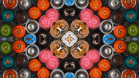 Poly Art Kaleidoscope Hypnotic Pattern Animation Footage Stock Footage 126692717
