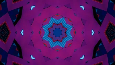 Poly Art Kaleidoscope Hypnotic Pattern Animation Footage Video stock 126693960
