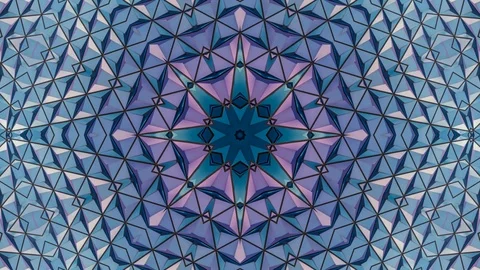 Poly Art Kaleidoscope Hypnotic Pattern Animation Footage Stock Footage 126694185