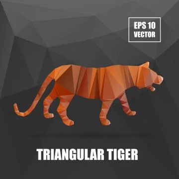 Poly design. Tiger illustration. tiger vector illustration. polygonal animal Stock Illustration