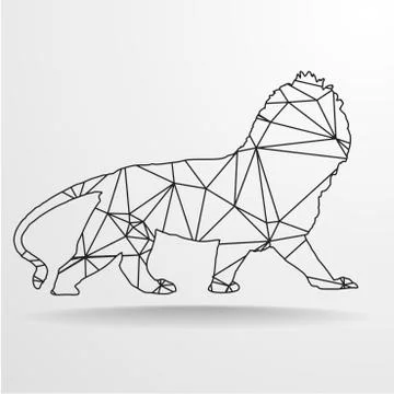 Poly Wireframe Lion Stock-Illustration