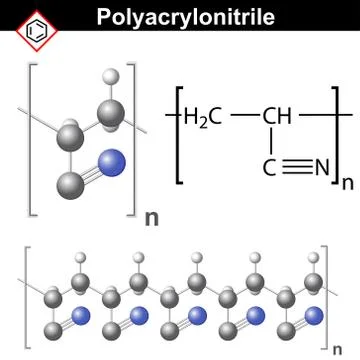 Polyacrylonitrile polymer Stock Illustration