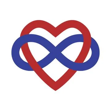 Polyamory Concept Sign Banner. Vector Infinity Heart Shape Stock Illustration