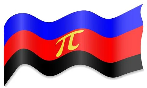 Polyamory flag waving, isolated on white background. Symbol of the polyamor.. Ilustração Stock