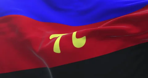 Polyamory pride flag waving at wind. Loop Stock Footage 224056230