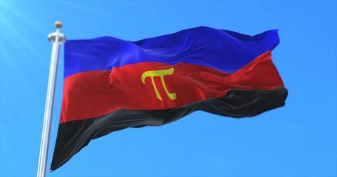 Polyamory pride flag waving at wind Stock Illustration