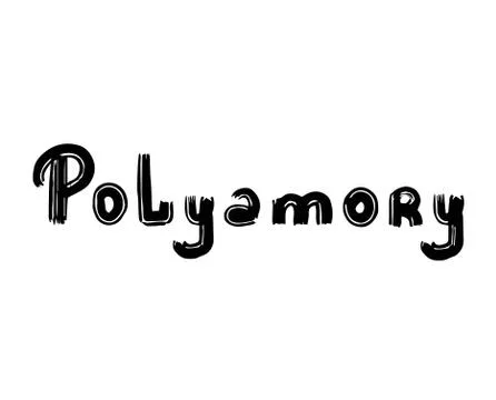 Polyamory.Polyamory isolated on a white background.Vector inscription. Stock Illustration