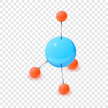 Polyatomic molecule icon, isometric 3d style Stock Illustration