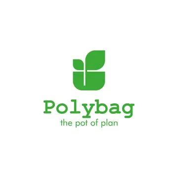 Polybag pot logo design for house plants. New innovation for eco-friendly p.. Stock Illustration