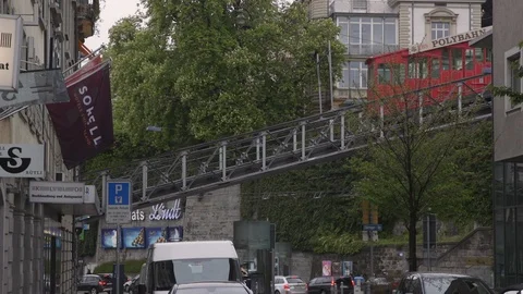 Polybahn close downhill Stock Footage 89178471