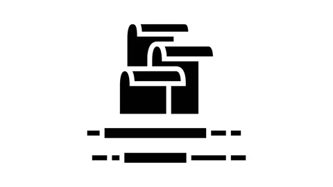Polybutadiene elastomer glyph icon animation Stock Footage 222764222
