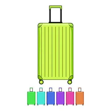 Polycarbonate hard shell suitcase cartoon vector graphic Stock Illustration