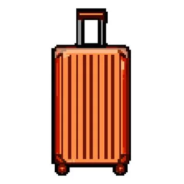 Polycarbonate hard shell suitcase pixel art vector illustration Stock Illustration