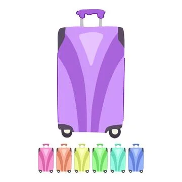 Polycarbonate hard shell suitcase vector cartoon graphic Stock Illustration