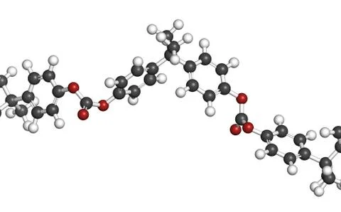 Polycarbonate (pc) plastic, chemical structure - linear fragment (detail). ma Stock Illustration