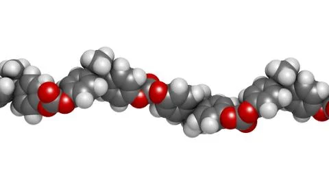 Polycarbonate (pc) plastic, chemical structure - linear fragment (detail). ma Stock Illustration