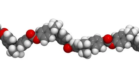 Polycarbonate (pc) plastic, chemical structure - linear fragment (detail). ma Stock Illustration