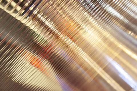 Polycarbonate sheets with colorful light reflection are used in interior desi Stock Photos