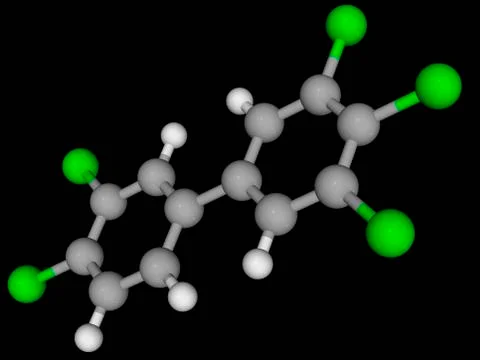 Polychlorinated biphenyl molecule Stock Illustration