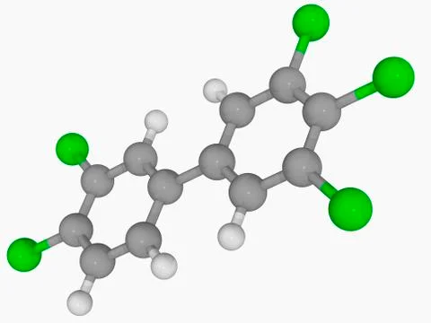 Polychlorinated biphenyl molecule Stock Illustration