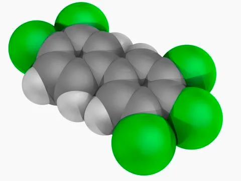 Polychlorinated biphenyl molecule Stock Illustration