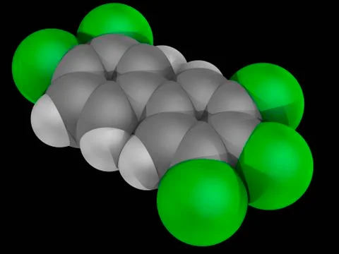 Polychlorinated biphenyl molecule Stock Illustration