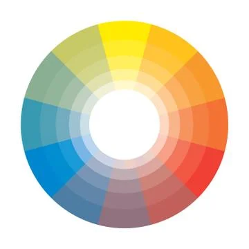 Polychrome Multicolor Spectral Rainbow Circle of 12 segments with shades. Stock Illustration