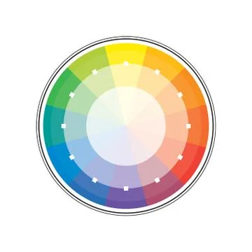 Polychrome Multicolor Spectral Versicolor Rainbow Circle of 12 segments. Stock Illustration