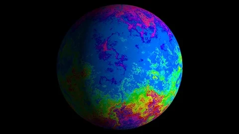 Polychrome Planet Polychrome VJ Seamless Loop Surface Alpha Matte Video stock 104304799