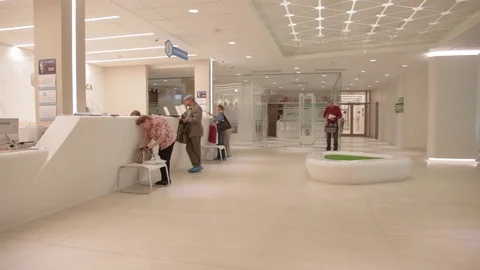 Polyclinic registry with patients  Stock Footage 82563067