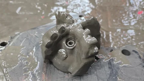 Polycrystalline Diamond Compact (PDC) drilling bit Video stock 323422784