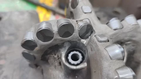Polycrystalline Diamond Compact (PDC) drilling bit Video stock 324879315