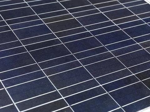 Polycrystalline solar panel elements close-up Stock Photos
