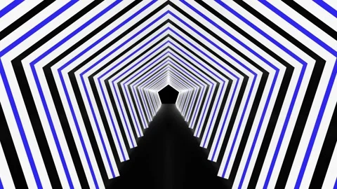 Polyester White Blue Neon Tube Tunnel with Abstract Futuristic Depth 4K Stock Footage 346181707