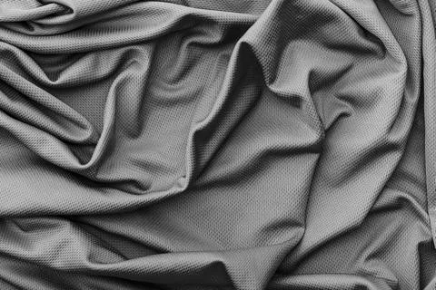Polyester wrinkle black fabric texture Stock Photos
