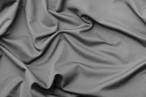 Polyester wrinkle black fabric texture Stock Photos