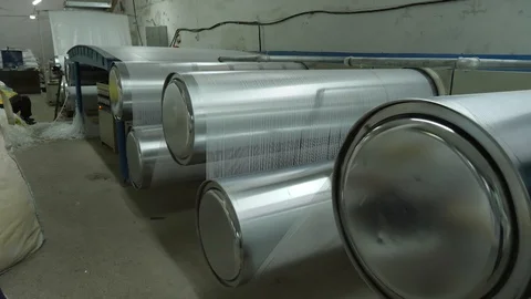 Polyethylene make shot in factory Stock Footage 121905517