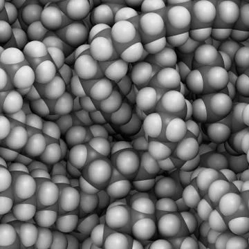 Polyethylene (pe, polythene, polyethene) plastic, chemical structure - detail Stock Illustration