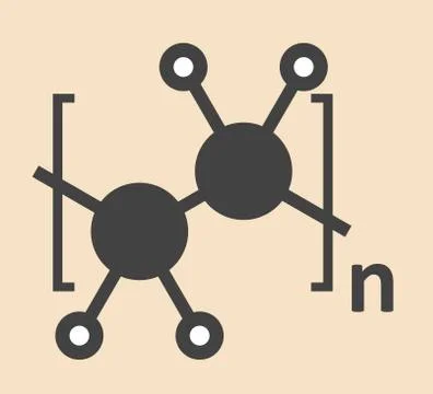 Polyethylene polymer molecule Stock Illustration