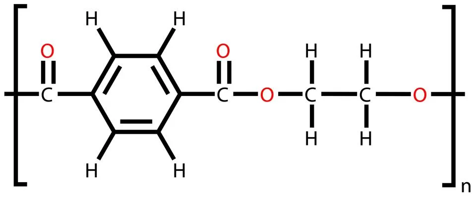 Polyethylene terephthalate (polyester) structural formula Illustration