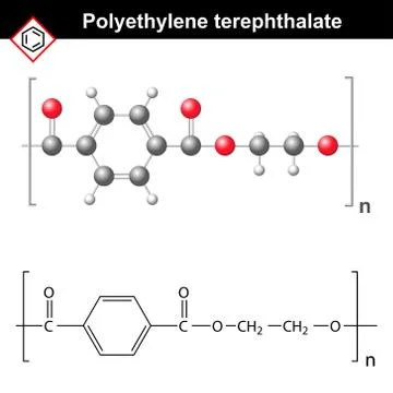 Polyethylene terephthalate polymer Stock Illustration