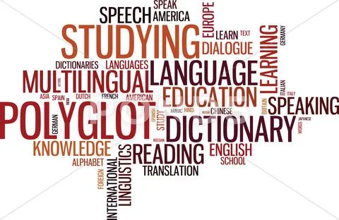 Polyglot typographical wordcloud Stock Illustration