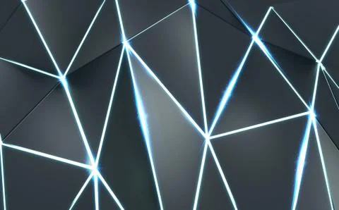 Polygon Abstract background. 3D rendering Stock Illustration