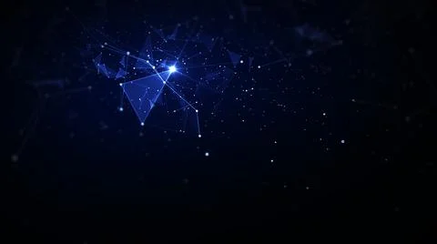 Polygon abstract background concept of dots and lines connected. with dark backg Stock Illustration