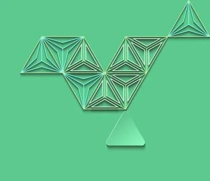 Polygon abstract on green background. Stock Illustration