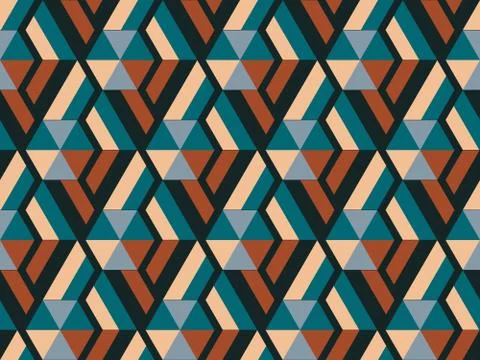 Polygon and  triangle on a seamless spring pattern. Stock Illustration