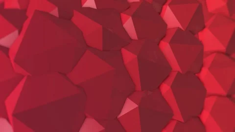 Polygon Animation In Bold Red Tones Video stock 292338007