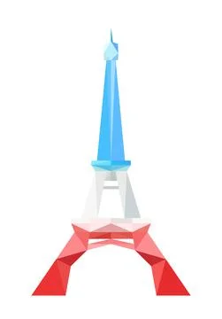 Polygon art image of the eiffel tower. vector illustration Stock Illustration