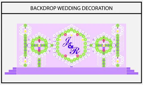 Polygon backdrop wedding decoration Stock Illustration